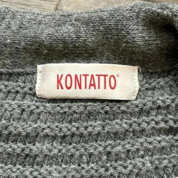 🔥Kontatto🔥 | Grey  chunky knit long cardigan sweater with wool and alpaca - Picture 7 of 12